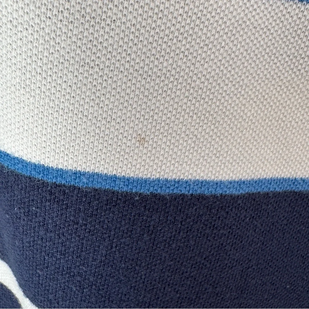 Banana Republic Men’s Blue and White Striped Short-Sleeved Polo Shirt XL